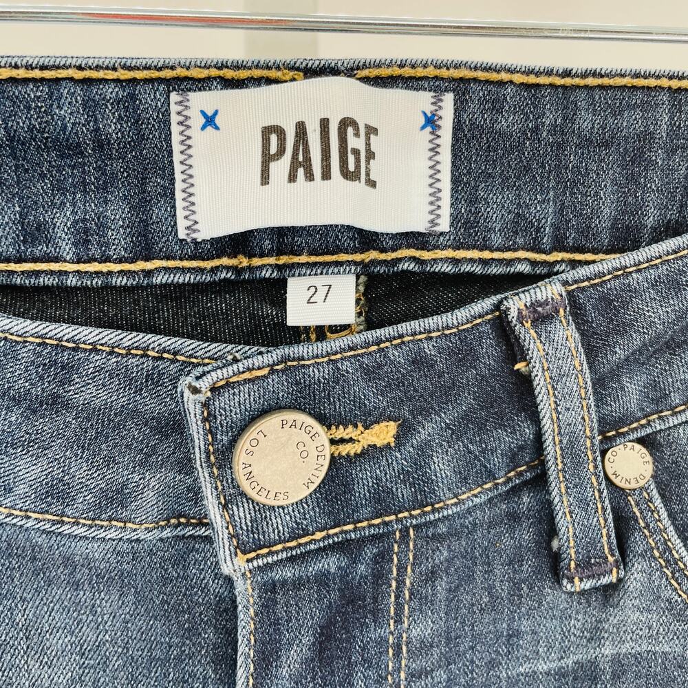 Paige Verdugo Ankle Stretch Medium Wash Blue Denim Skinny Jeans 27 - Picture 6 of 14